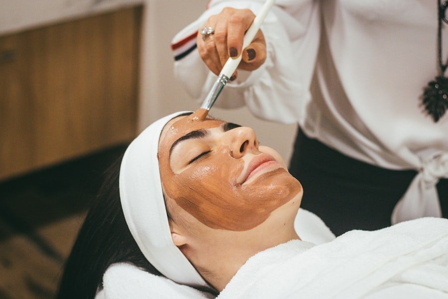 Client enjoying a luxury facial treatment
